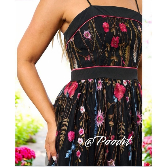 INA Stunning embroidered floral maxi dress S M L - Picture 5 of 10